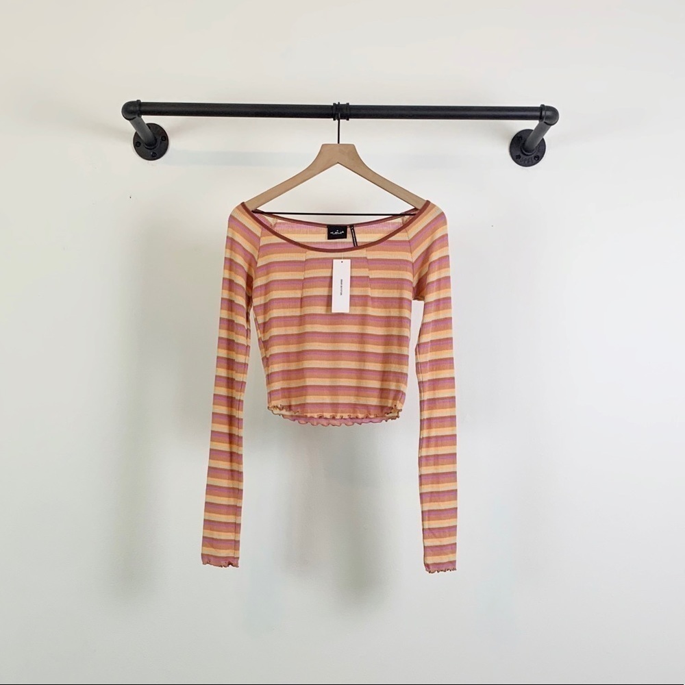 NWT UO Out From Under Winnona Striped Cropped Top - Picture 3 of 6